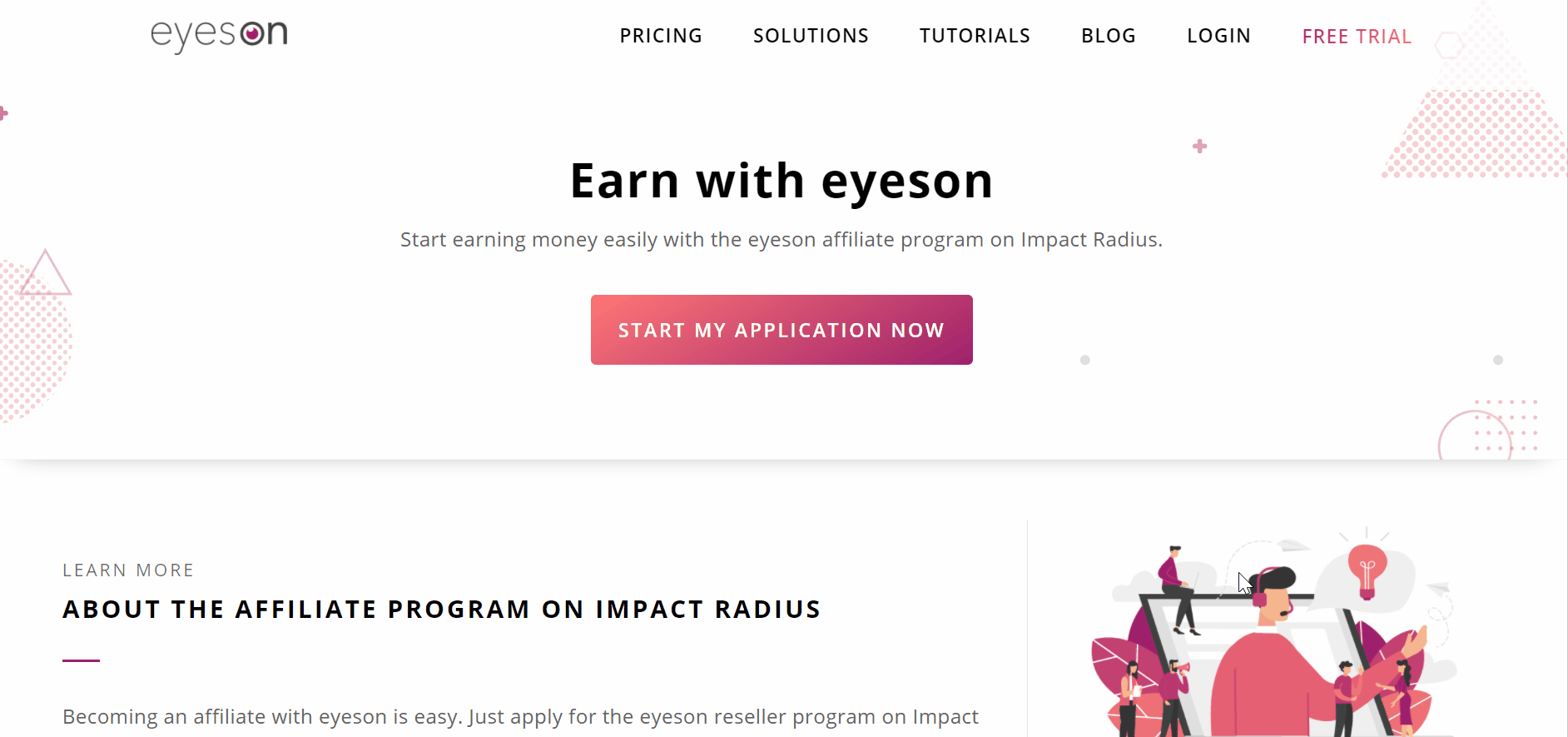 The eyeson Affiliate System on Impact Radius